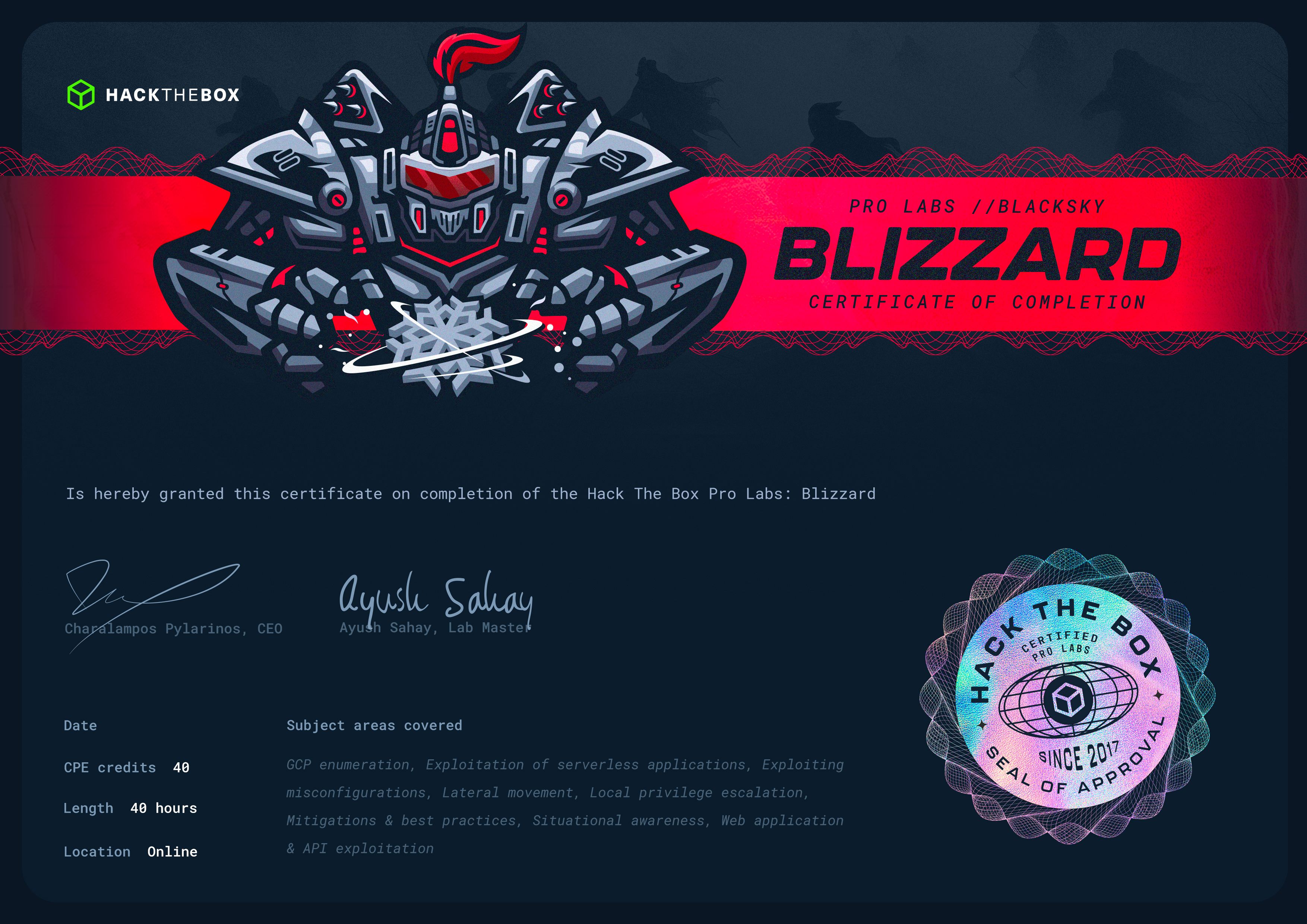 Blizzard Certificate