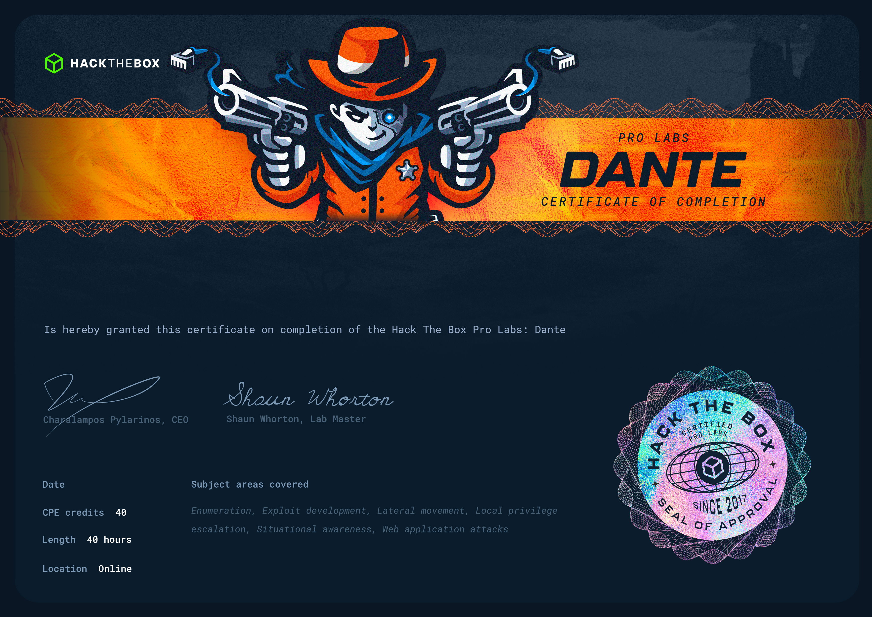 Dante Certificate