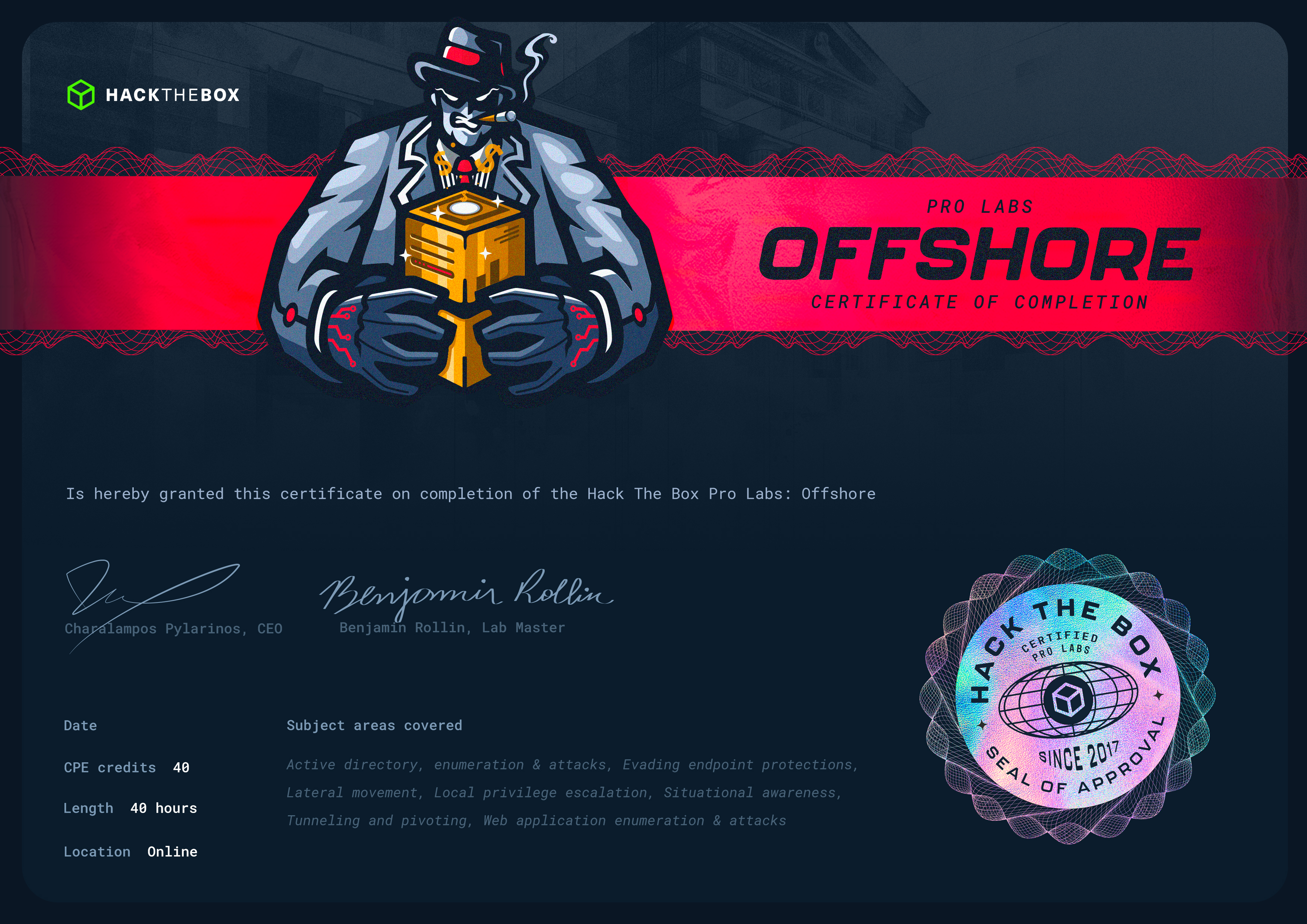 Offshore Certificate