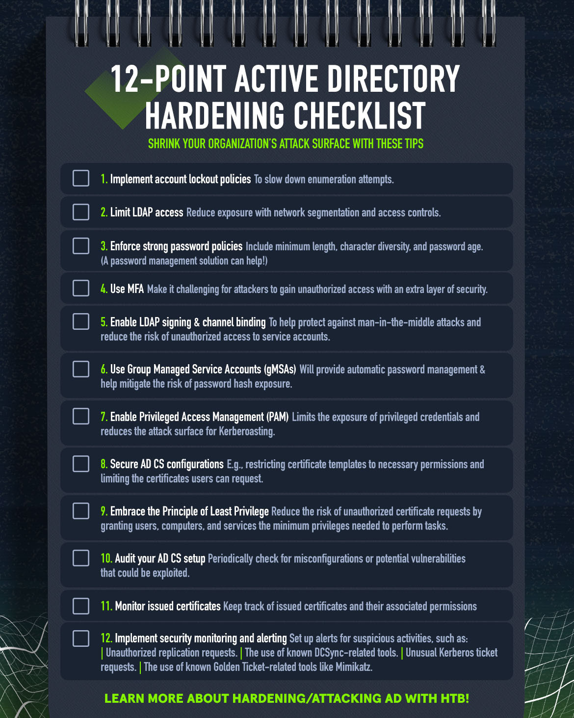 Active Directory hardening checklist & (actionable) best practices