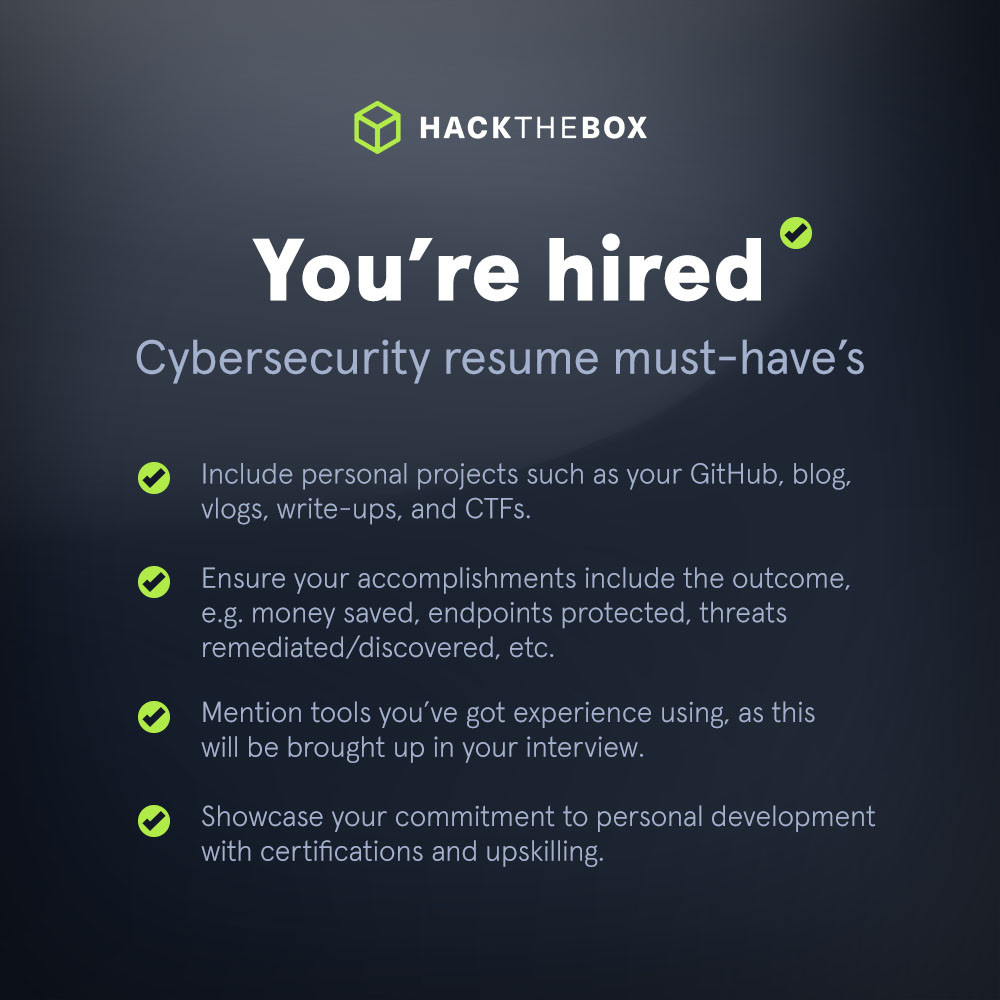 cybersecurity resume checklist